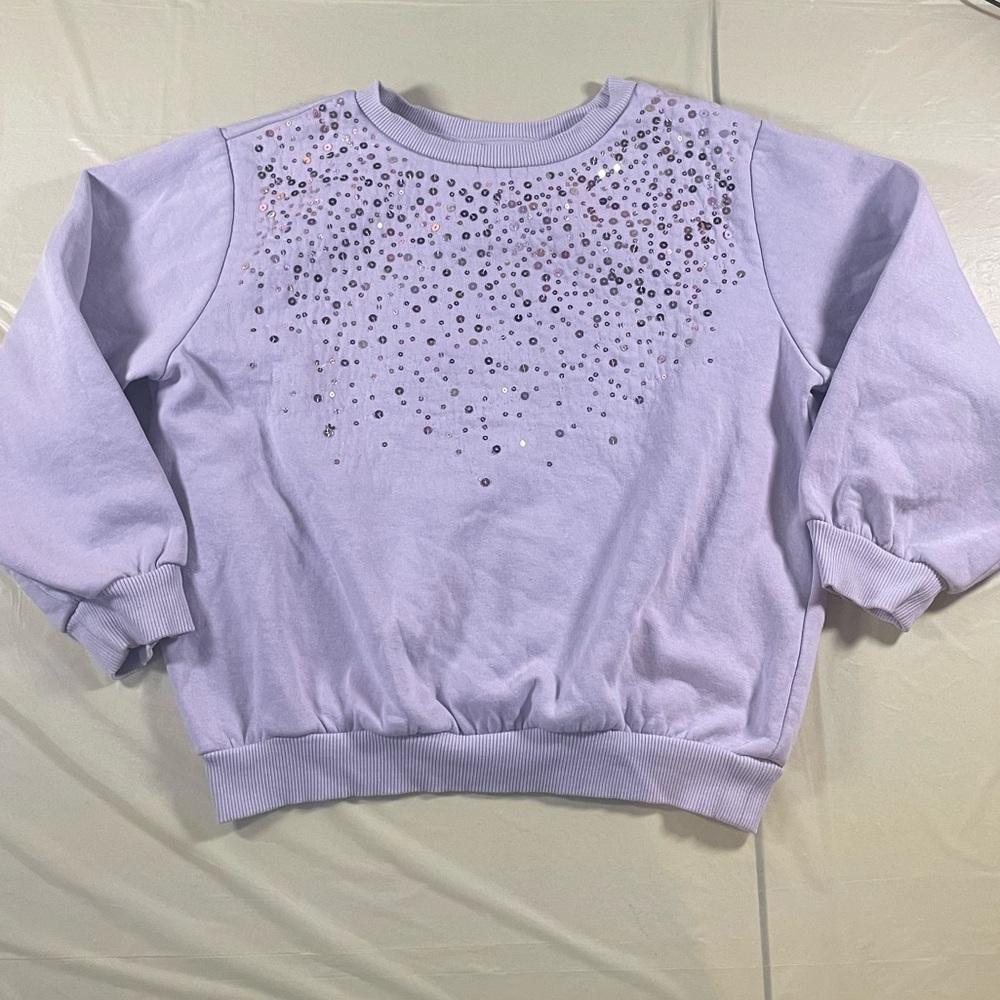H&M Kids Dusty Lilac Sweatshirt with Glitter Accents for Girls
